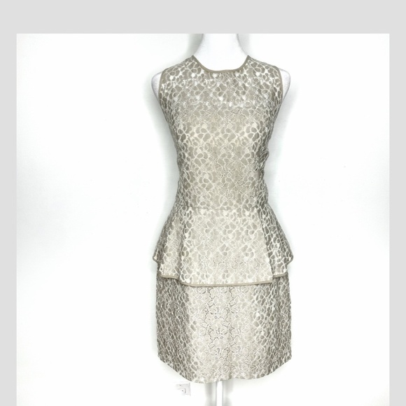 Sachin + Babi Anthropologie Dress Lace Peplum Mini Dress Occasion Sleeveless 12 - Picture 1 of 13